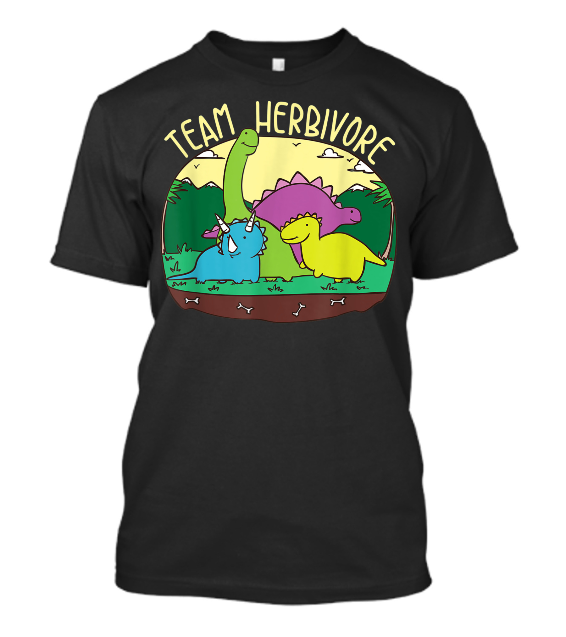 Team Herbivore Cute Kids Vegan Dinosaur Veggie Sweet T-Shirt
