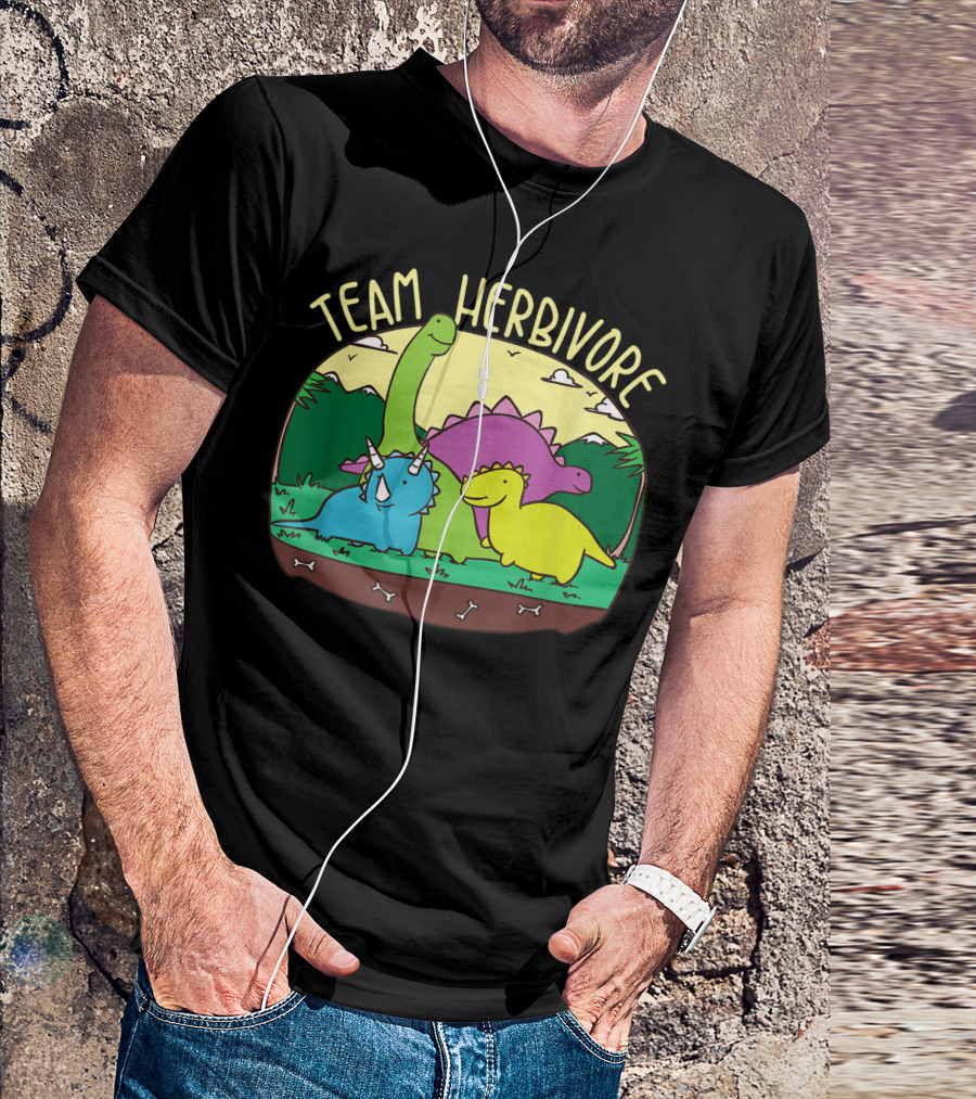 Team Herbivore Cute Kids Vegan Dinosaur Veggie Sweet T-Shirt