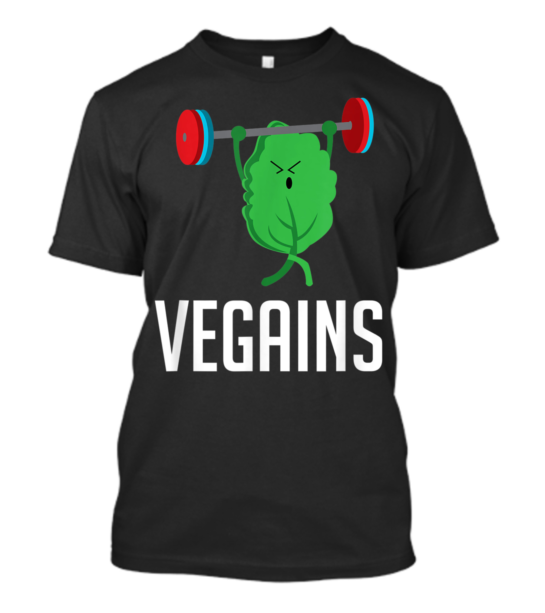 VEGAINS Plant Powered Workout Gym Leaf Lifting Weights T-Shirt