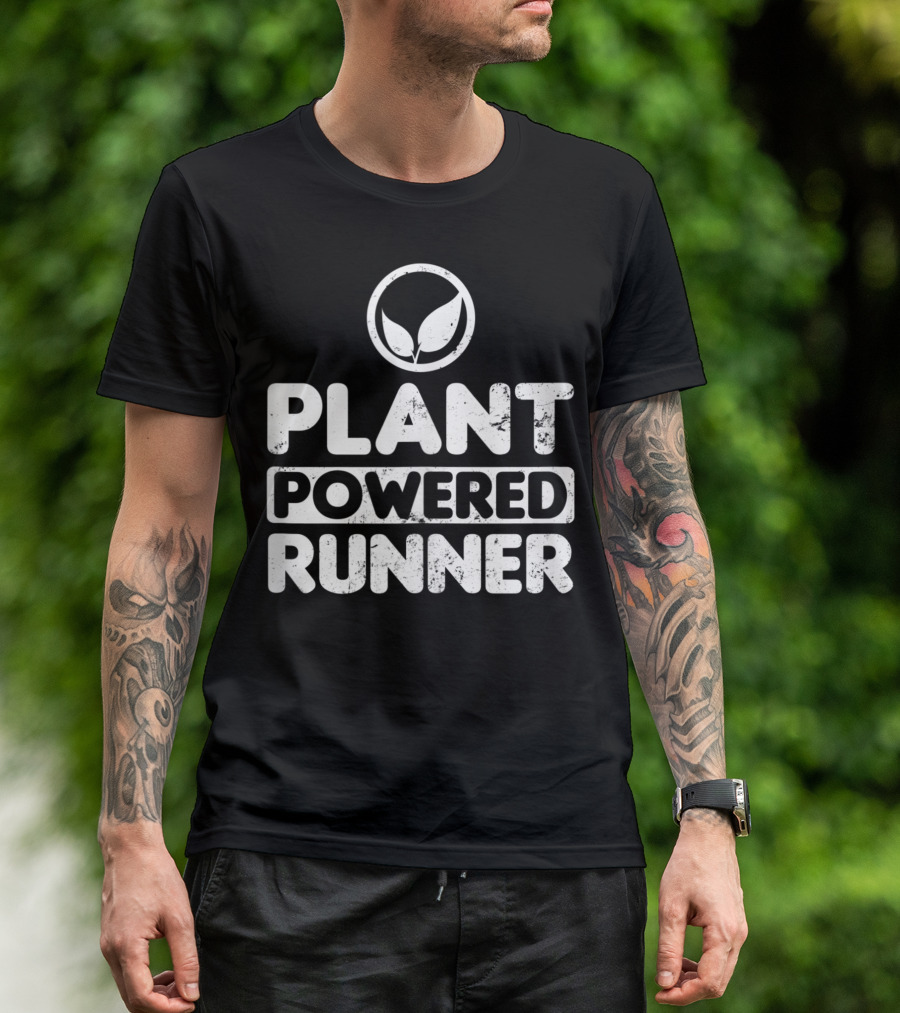 Vegan Athlete Plant Powered Runner Leaf T-Shirt