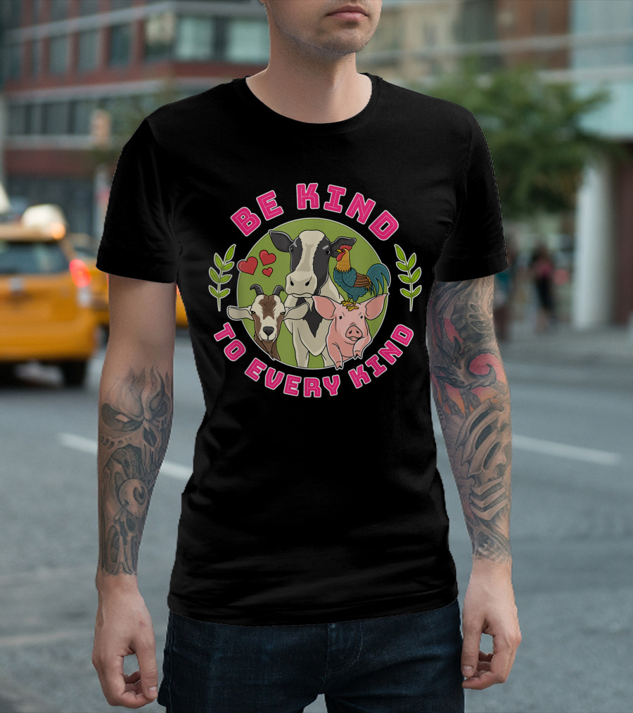 Be Kind to Every Kind Vegan Animal Awareness T-Shirt