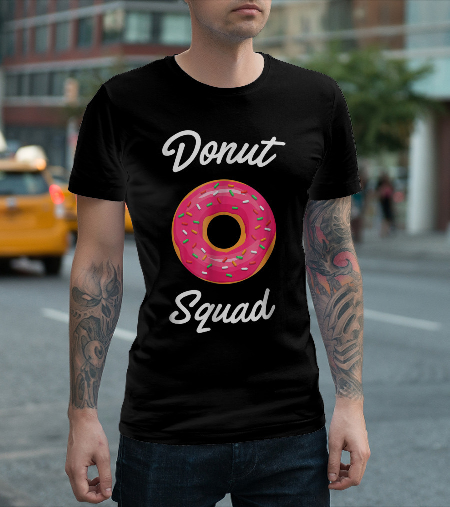Donut Squad Pink Frosted Sprinkle Donut T-Shirt