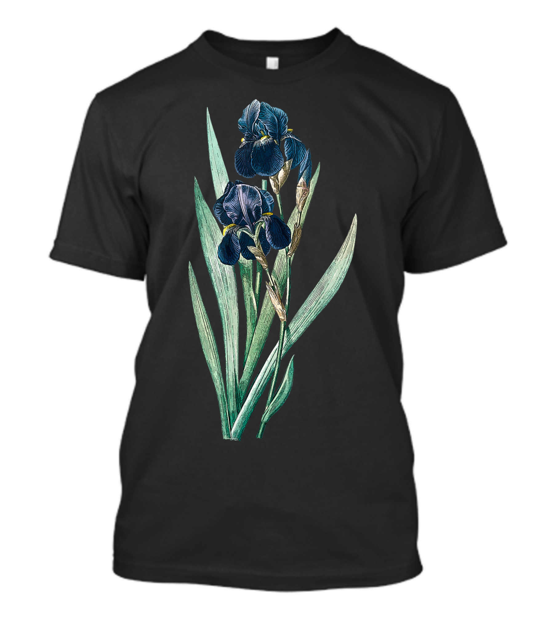 Elegant Iris Flower Botanical Vintage Antique Plants U2 T-Shirt