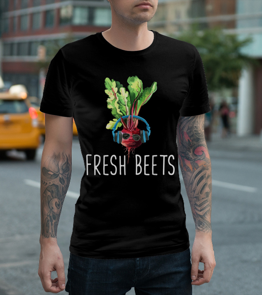 Fresh Beets Organic Food Vegetable Lover Headphones Sunglasses T-Shirt