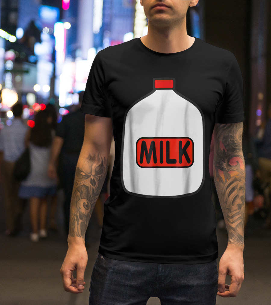 Gallon Of Milk Costume Milk Design Match With Cookie T-Shirt