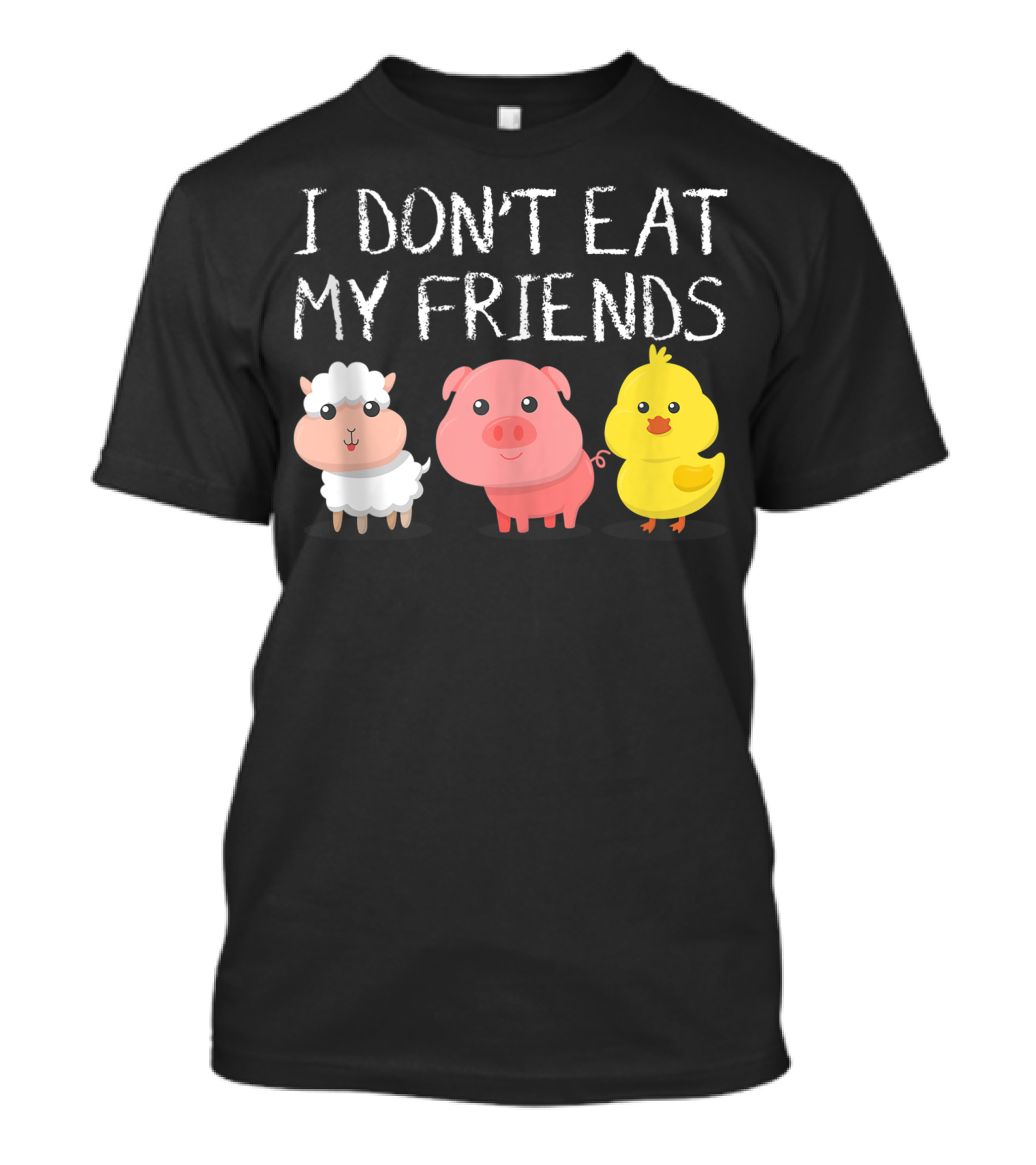 I Dont Eat My Friends Vegetarian And Vegan Sheep Pig Duck T-Shirt