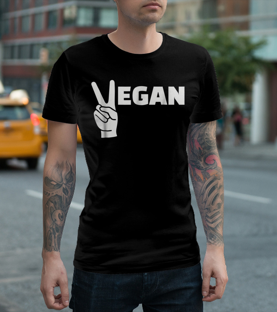 Vegan Hand Peace Sign T-Shirt