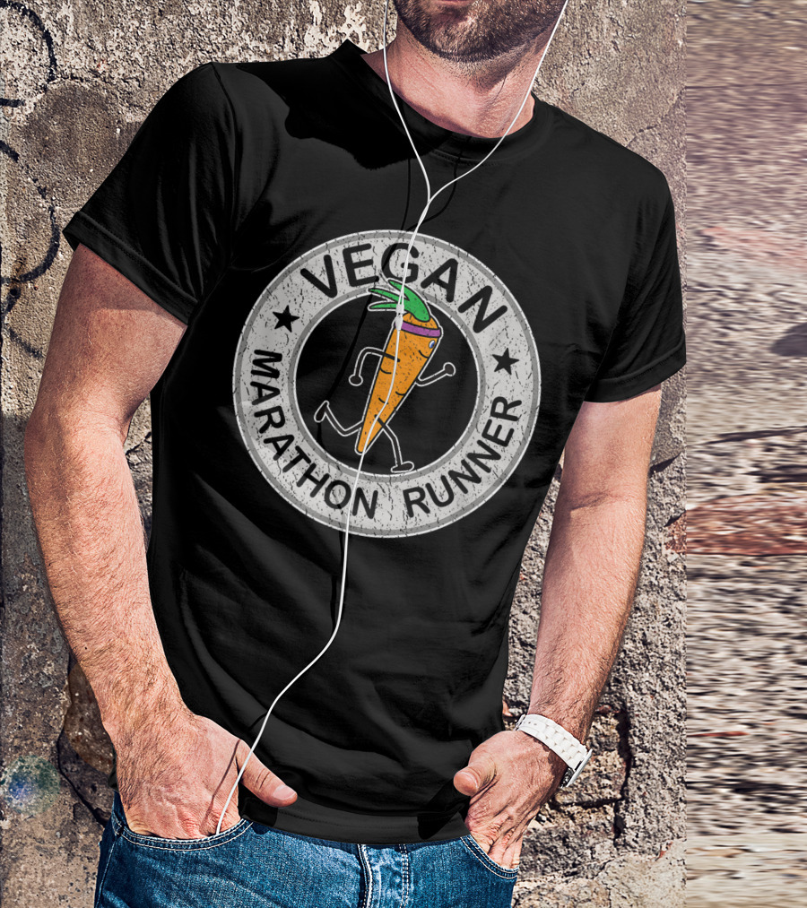 Vegan Marathon Runner Carrot Plant Powered T-Shirt