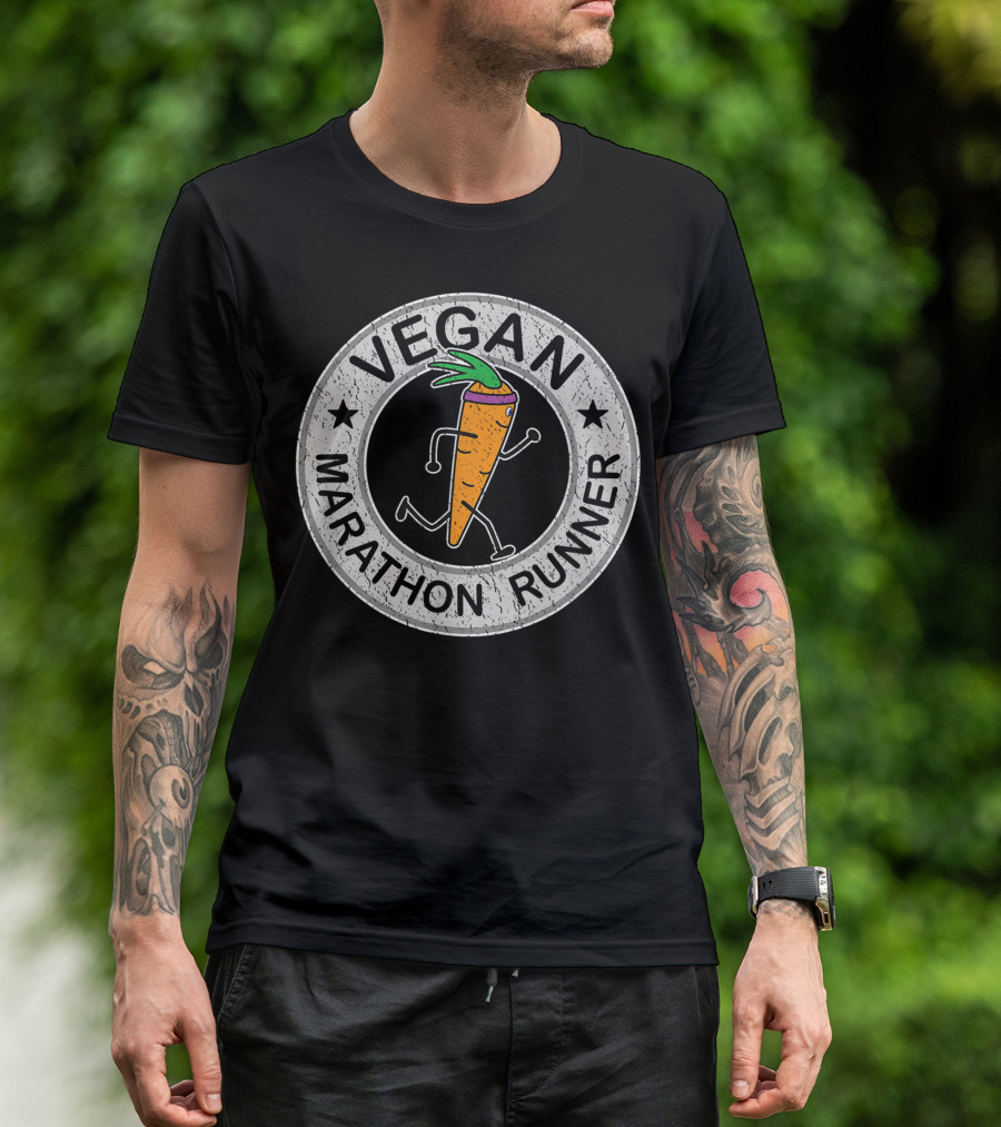 Vegan Marathon Runner Carrot Plant Powered T-Shirt