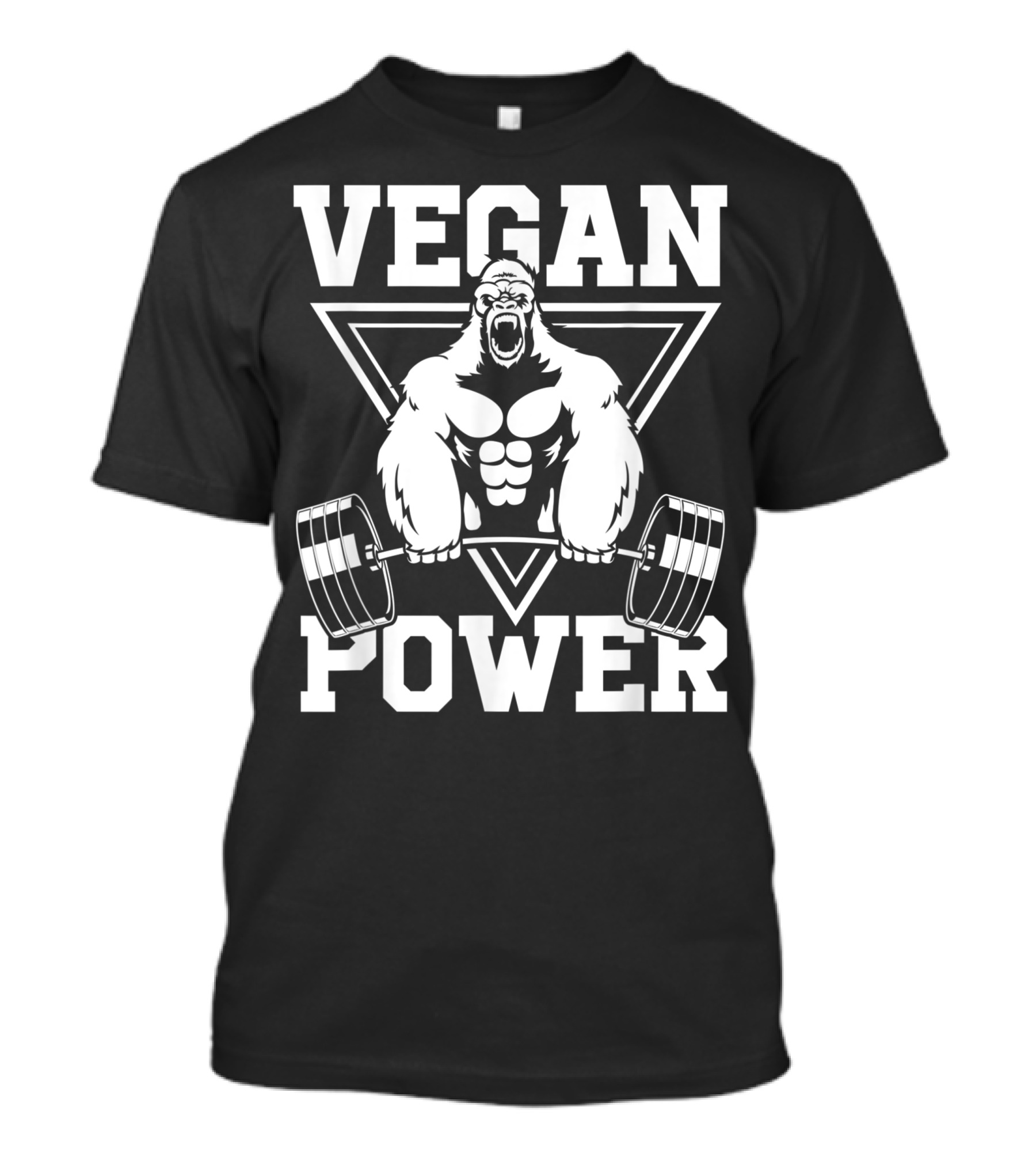 Vegan Power Gorilla Weightlifting T-Shirt