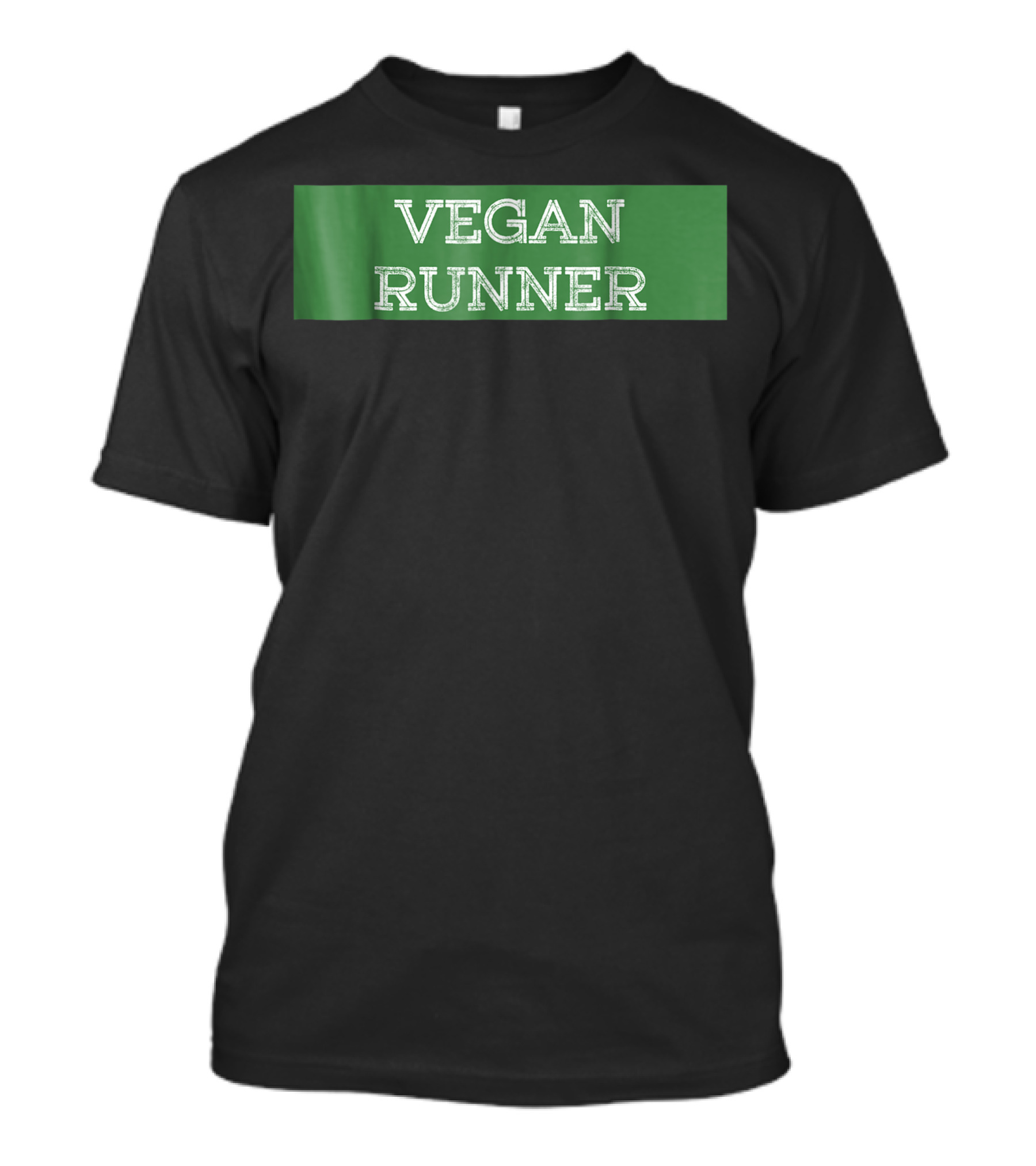 VEGAN RUNNER Green Text Block T-Shirt
