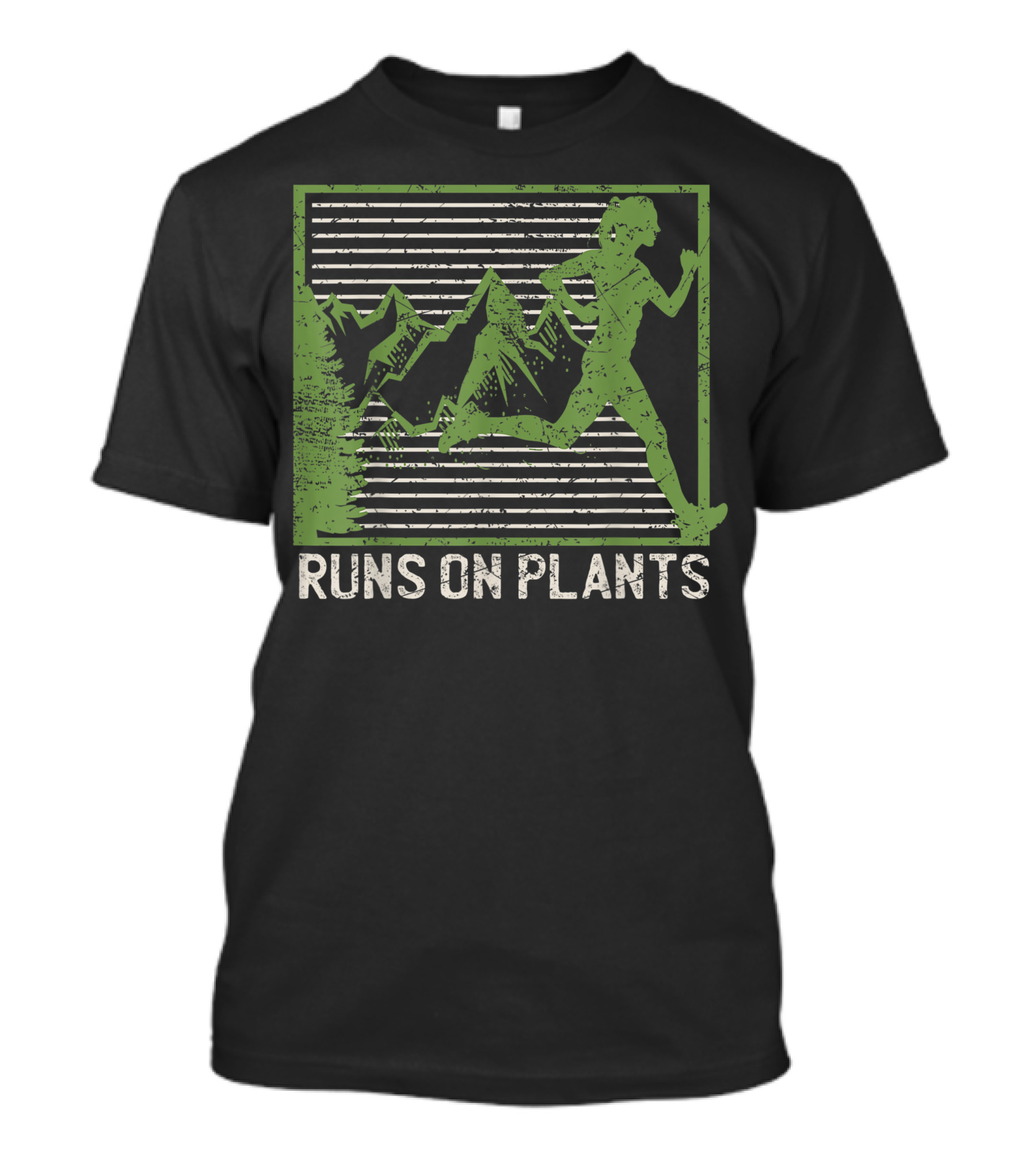 Runs On Plants Vegan Running Plan Based Gym T-Shirt