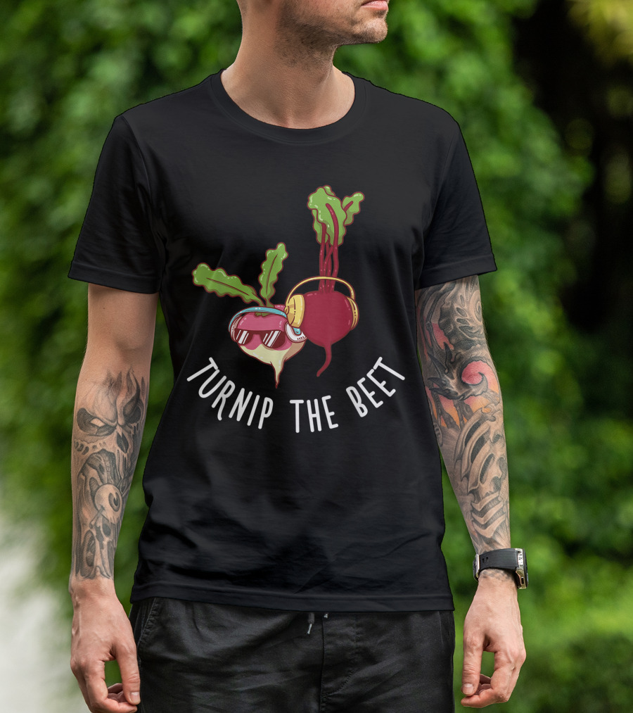 Turnip The Beet Vegan Stylish Cool Vegetable DJ Plant T-Shirt