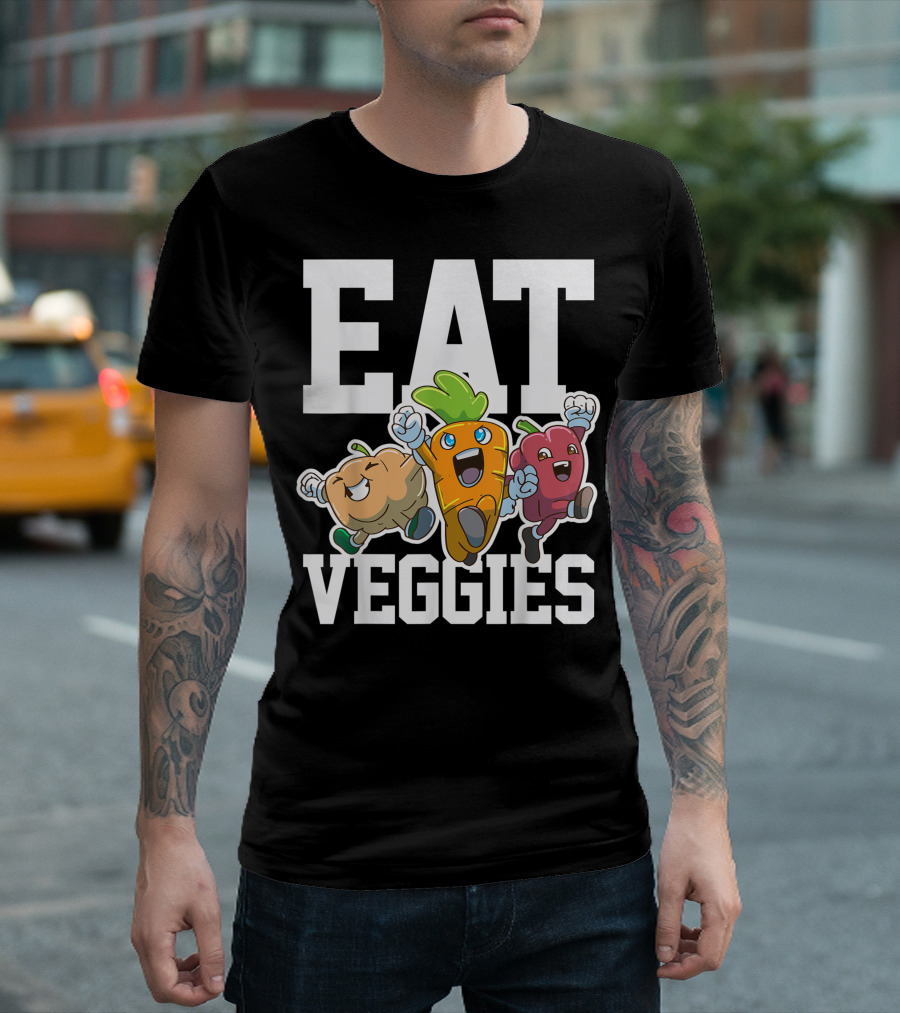 EAT VEGGIES Vegan Veganism Vegetables T-Shirt