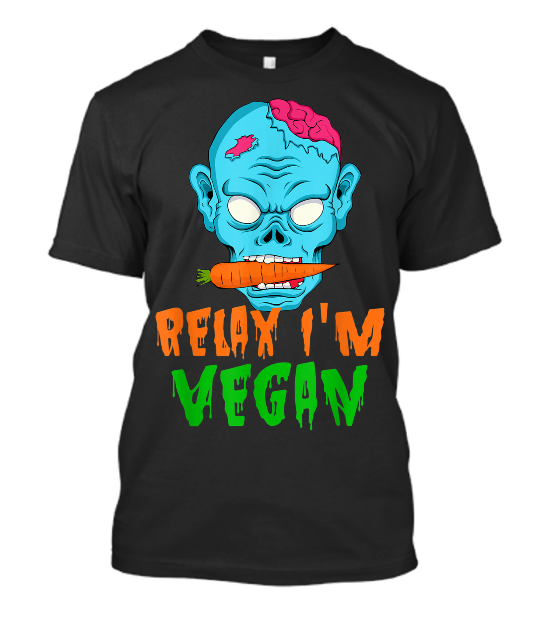 Relax I'm Vegan Halloween Zombie Head Carrot T-Shirt