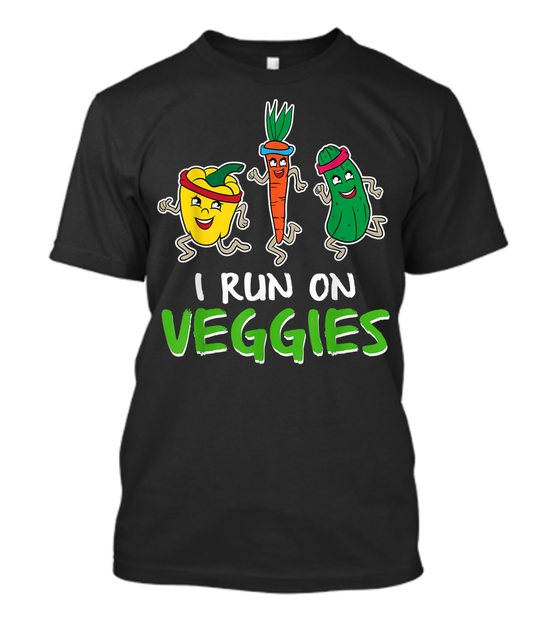 I Run On Veggies Vegetables Lovers Vegan For Plant Based Dieters T-Shirt