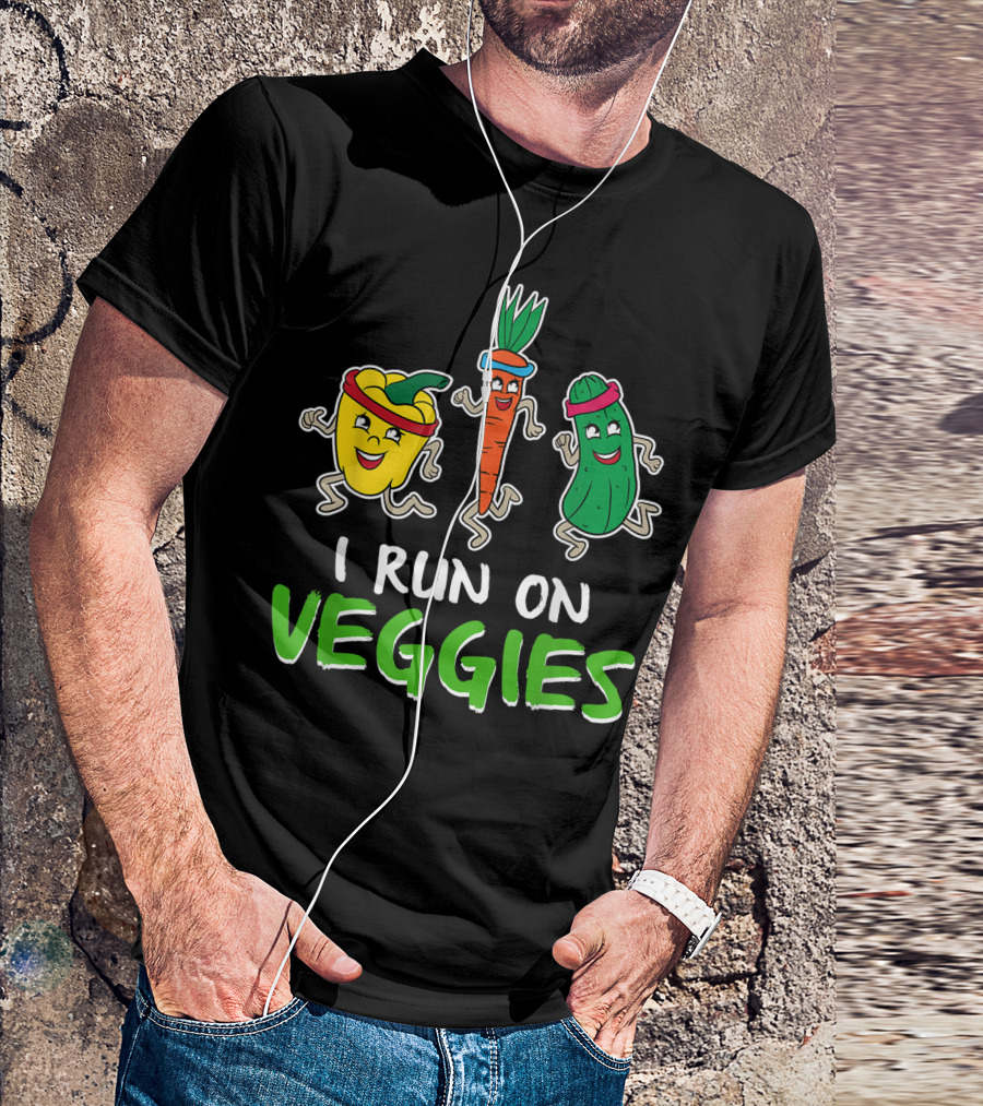 I Run On Veggies Vegetables Lovers Vegan For Plant Based Dieters T-Shirt