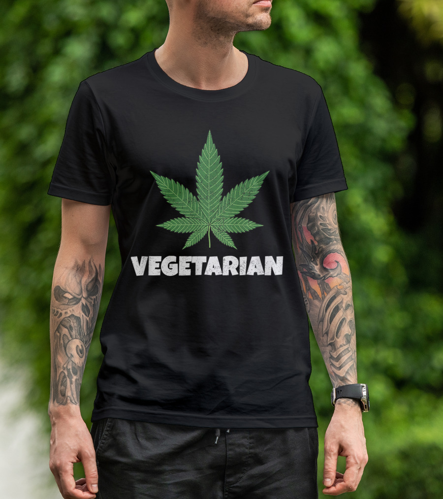 Vegetarian Marijuana Leaf Stoner Weed T-Shirt