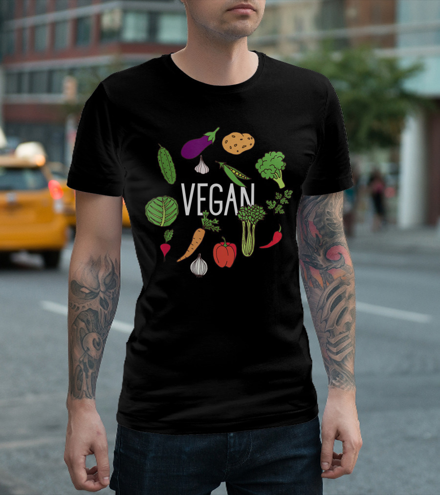 Vegan Vegetables Lover Plant Power Raw Veggies T-Shirt
