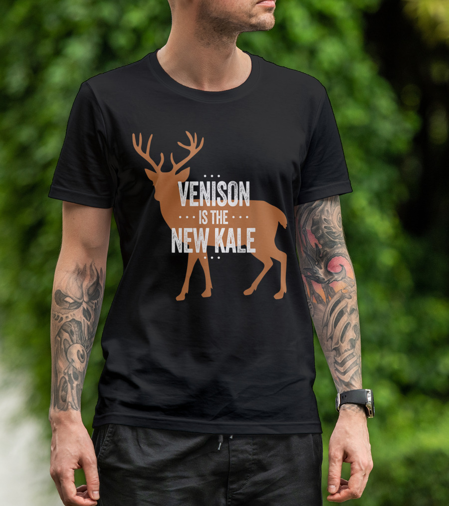 Venison Is The New Kale Deer Hunter Meat Eater Anti Vegan W2 T-Shirt