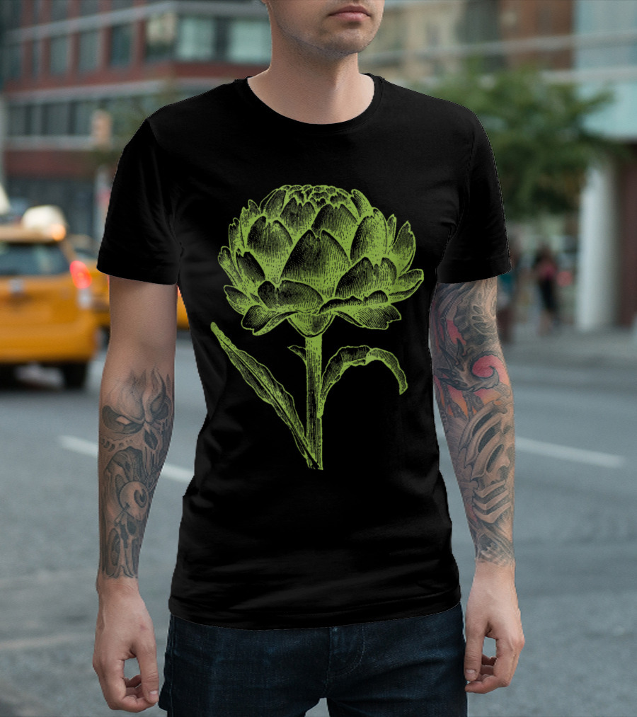 Vintage Artichoke Green Botanical T-Shirt