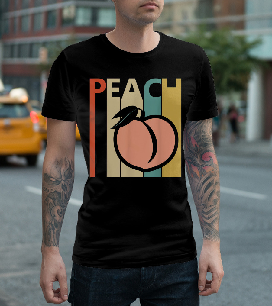 Vintage Peach Fruit Emoji T-Shirt