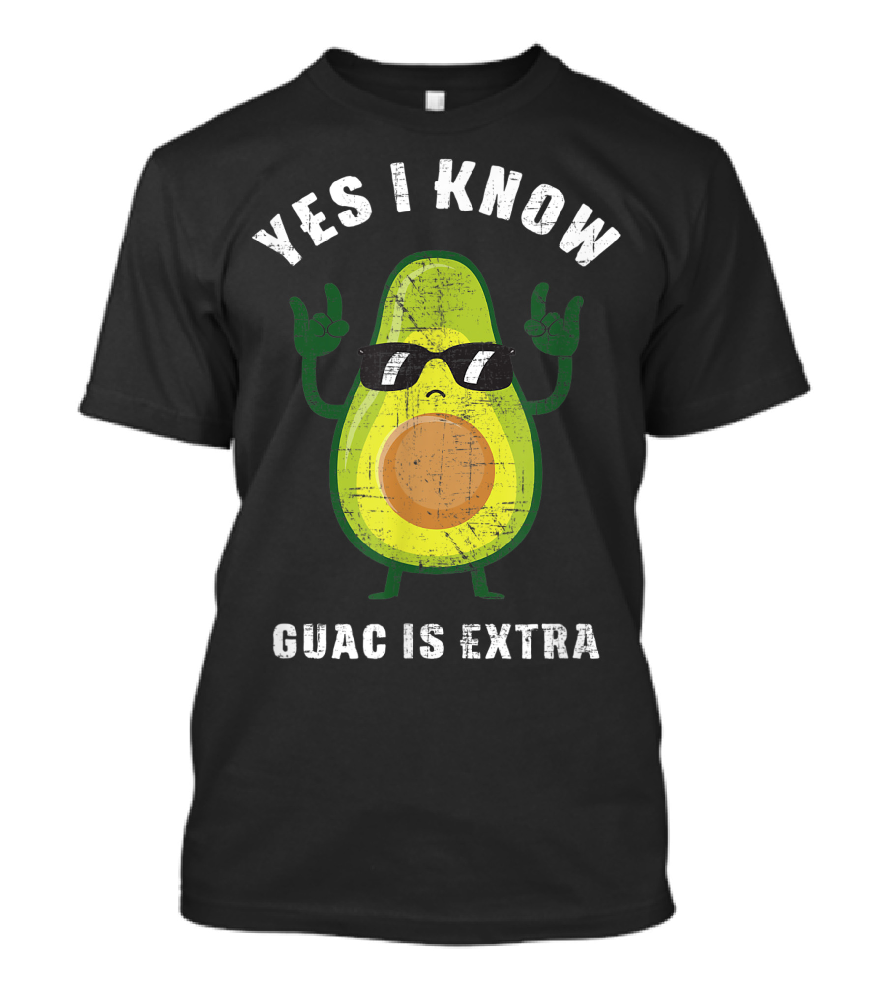Yes I Know Guac Is Extra Cool Sunglasses Avocado T-Shirt