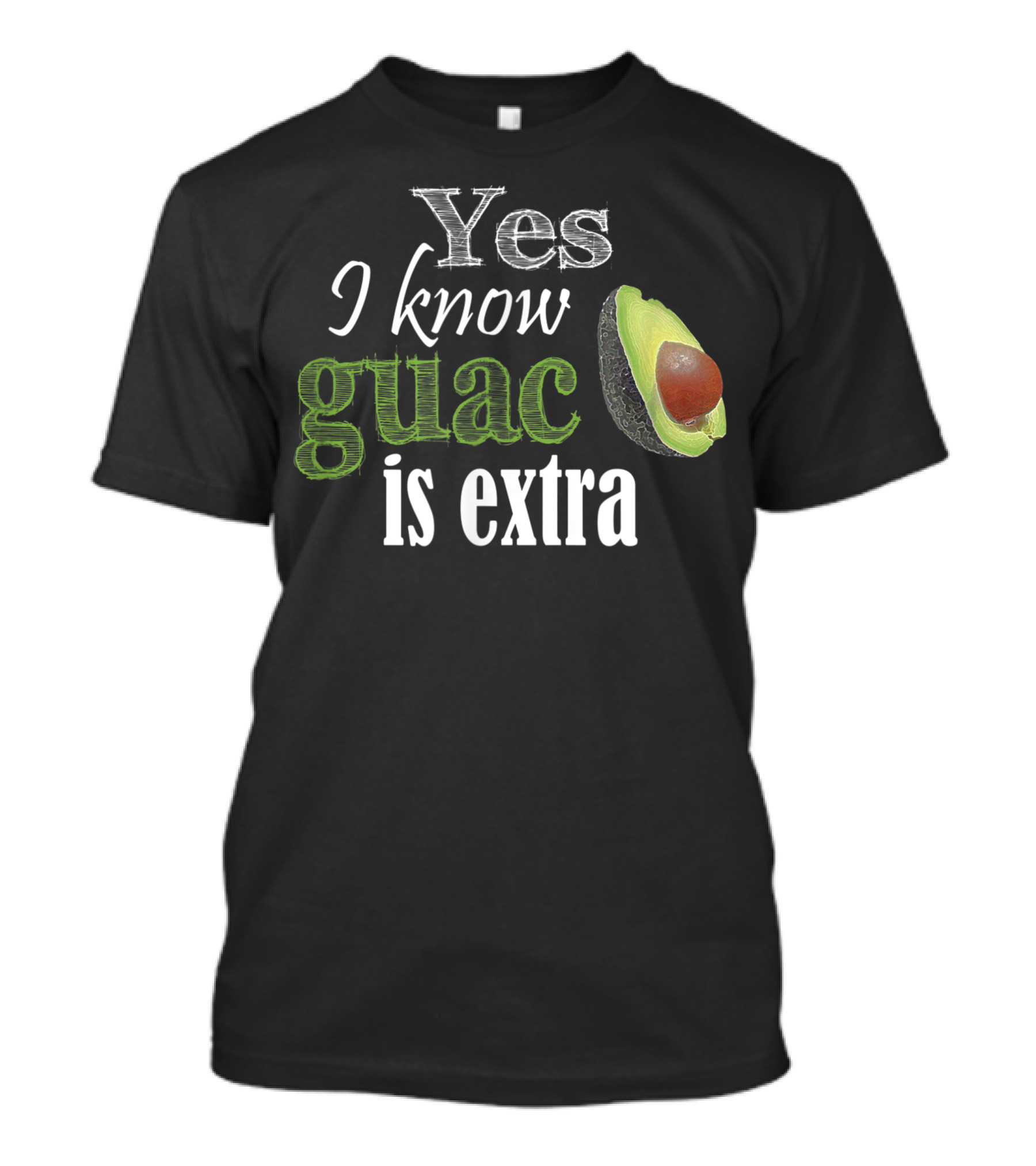 Yes I Know Guac Is Extra Avocado Image T-Shirt