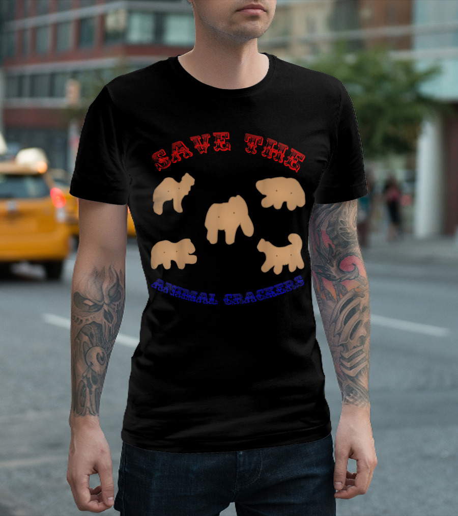 SAVE THE ANIMAL CRACKERS Wild Animals Zoo T-Shirt