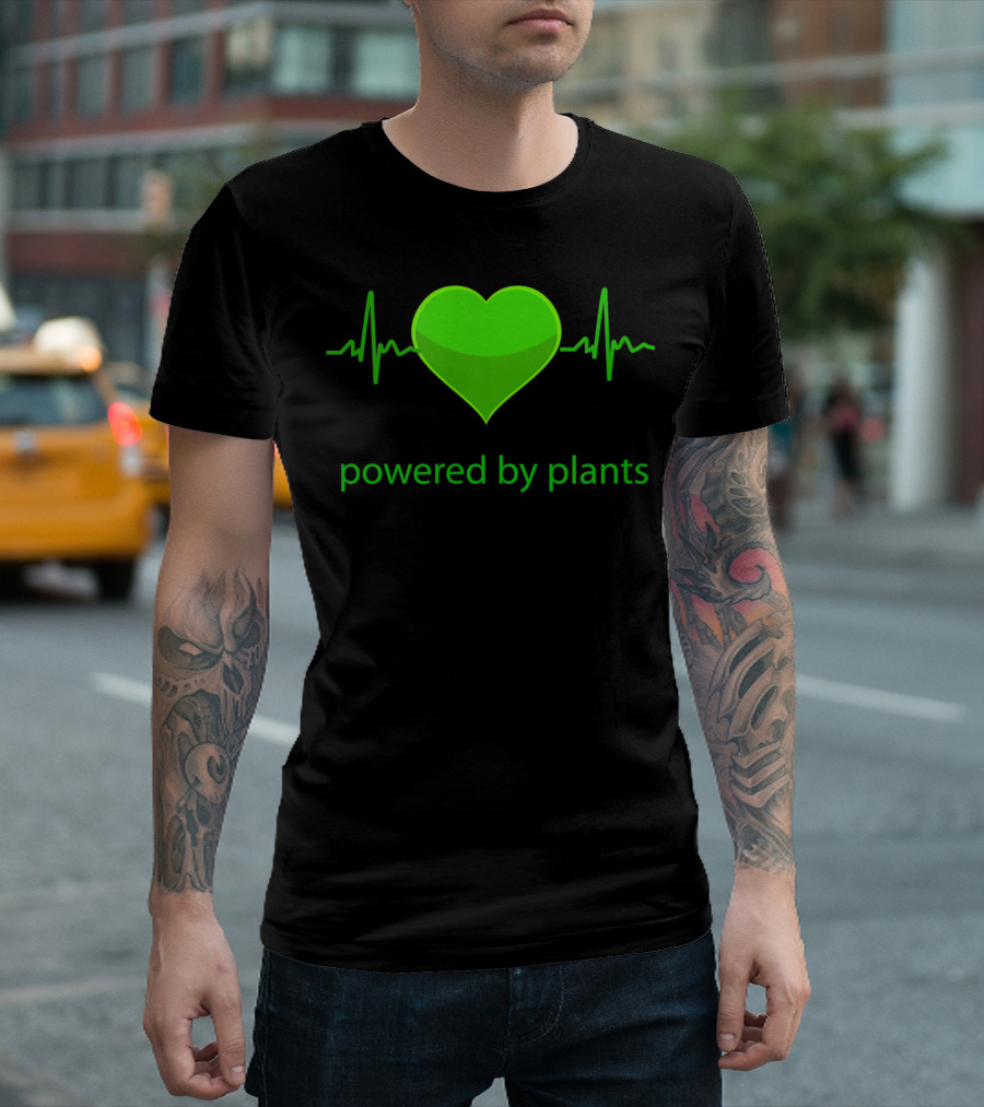 Vegetarians And Vegans Heartbeat Powered By Plants T-Shirt