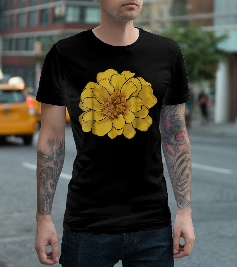 Yellow Marigold Flower Bloom T-Shirt