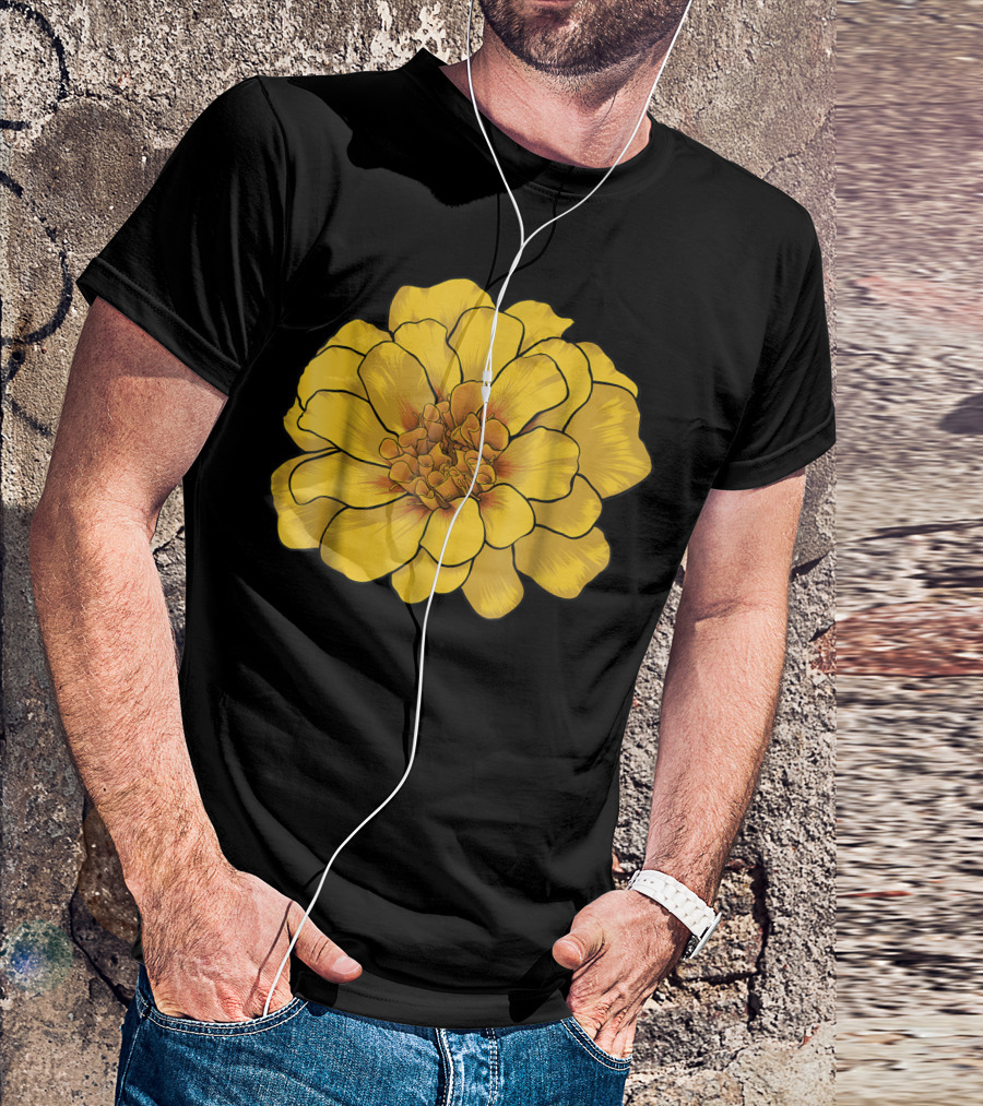 Yellow Marigold Flower Bloom T-Shirt