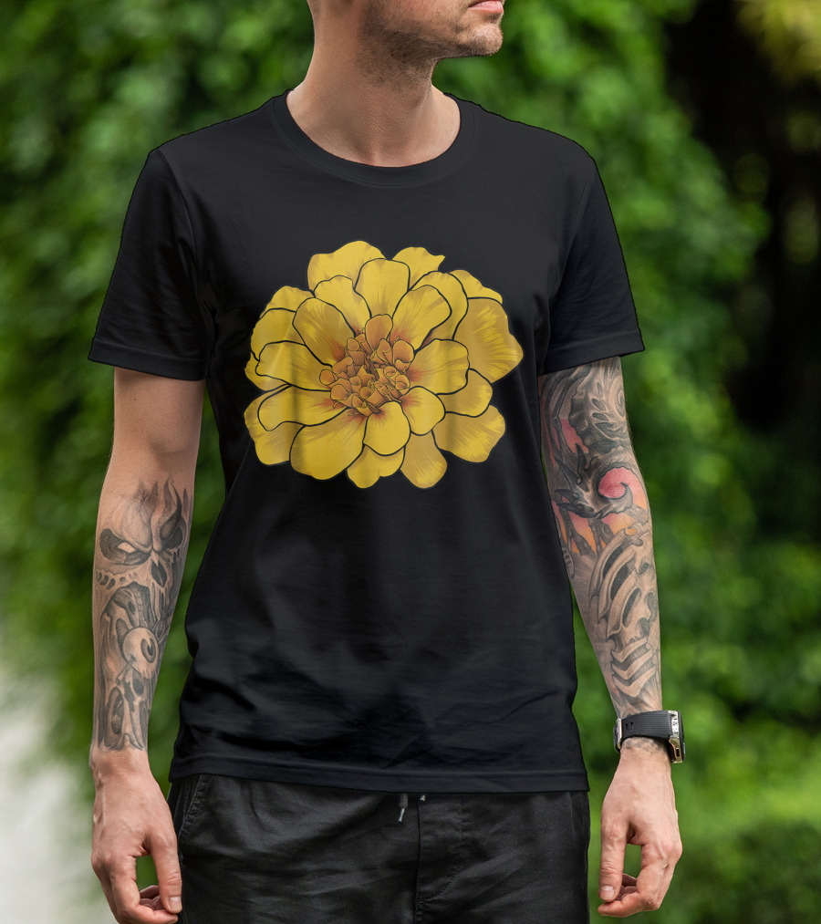 Yellow Marigold Flower Bloom T-Shirt