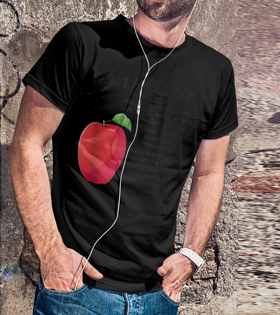 Yes I Am Vegan No I Don't Expect You To Become A Vegan Yes I Get Enough Protein No I Am Not Hungry All The Time Yes There Are Plant Based Cheeses T-Shirt