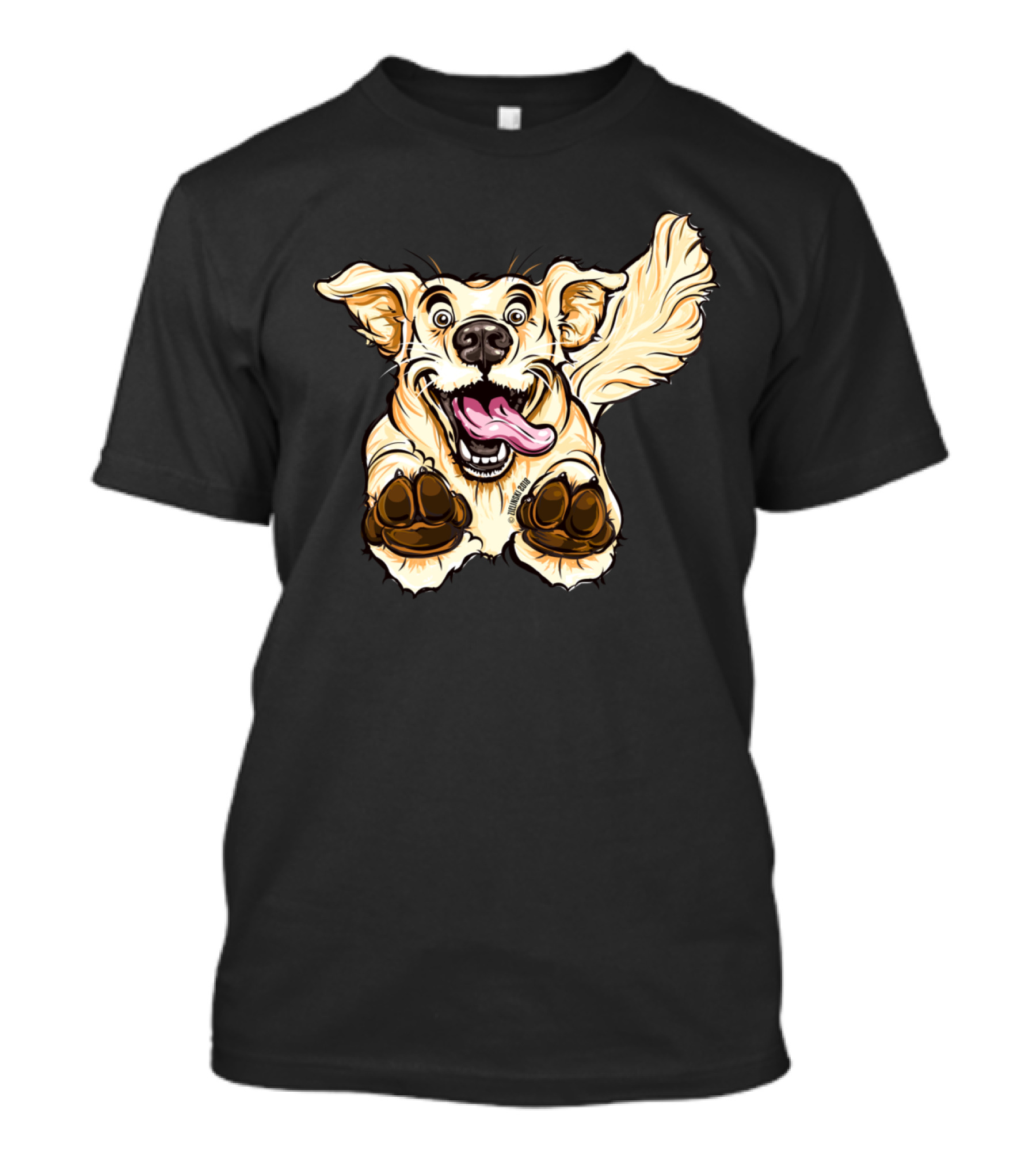 Joyful Golden Retriever Illustration With Lively Expression And Playful Tongue T-Shirt