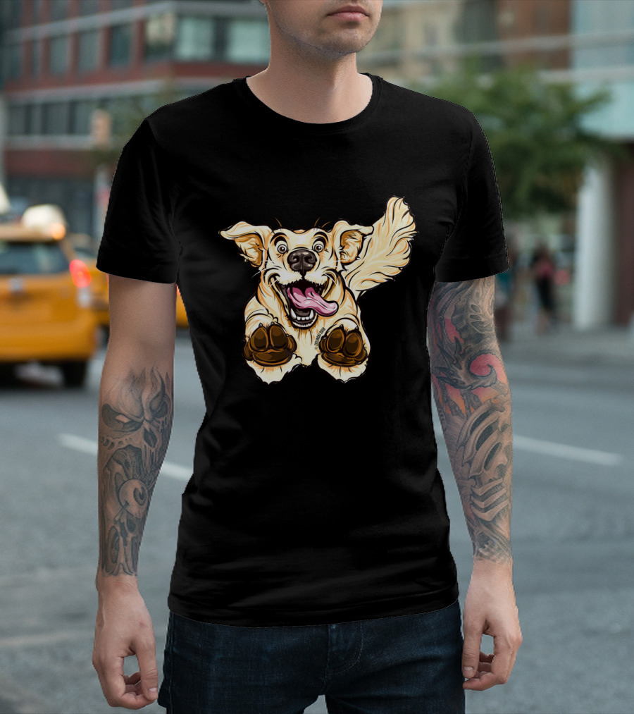 Joyful Golden Retriever Illustration With Lively Expression And Playful Tongue T-Shirt