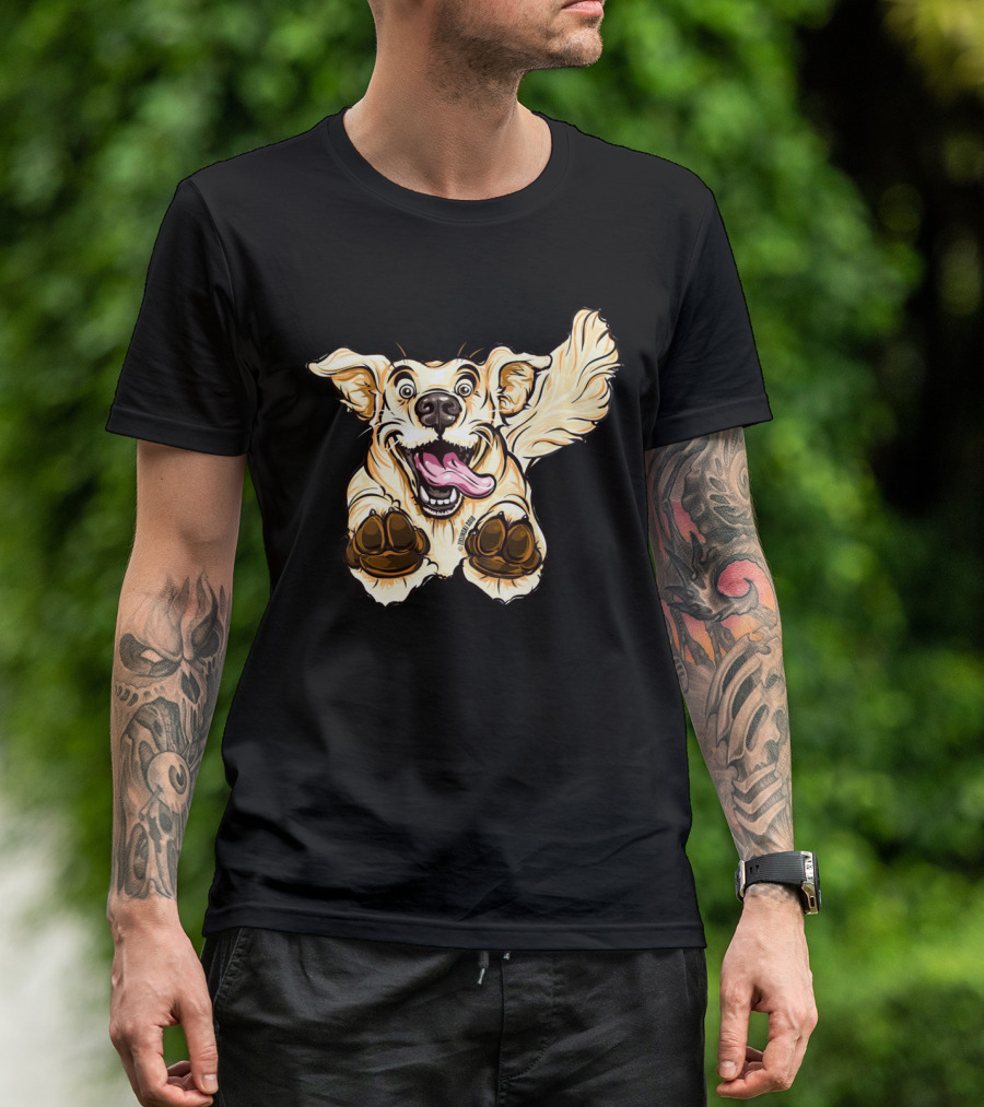 Joyful Golden Retriever Illustration With Lively Expression And Playful Tongue T-Shirt