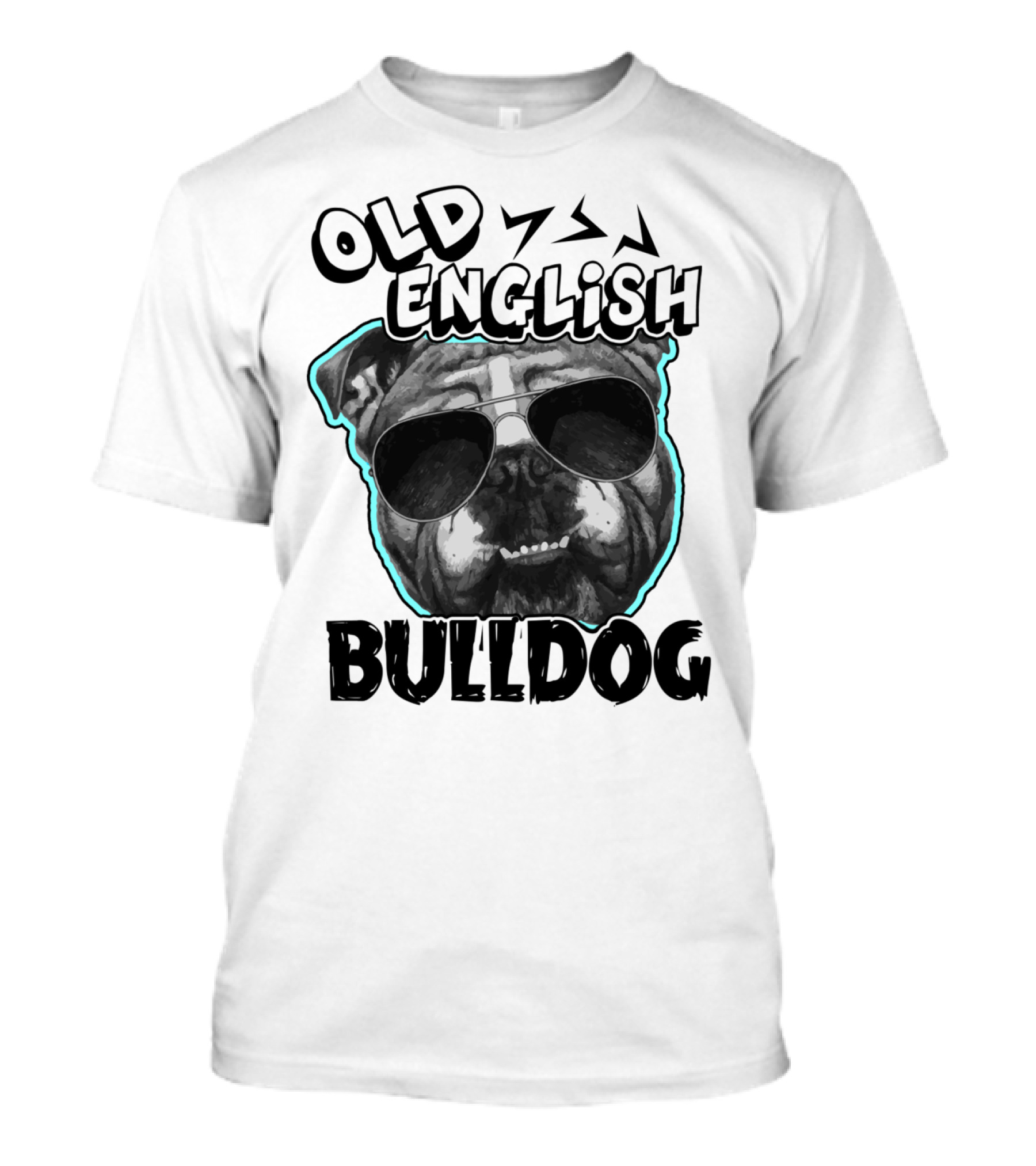 Old English Bulldog Wearing Cool Sunglasses T-Shirt