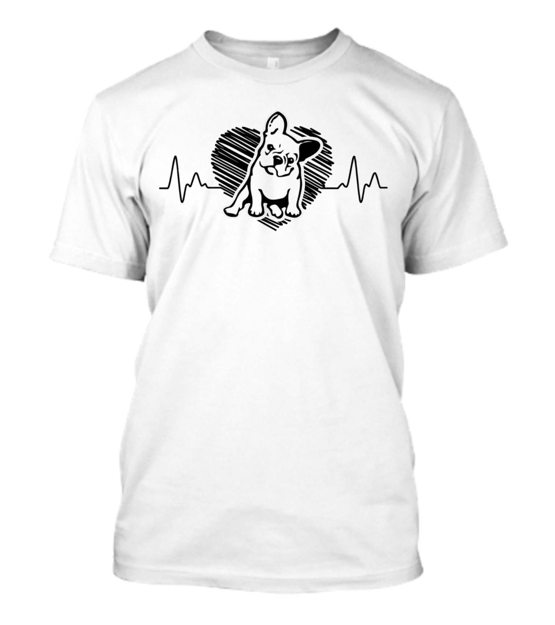 English Bulldog Heartbeat Love Line T-Shirt