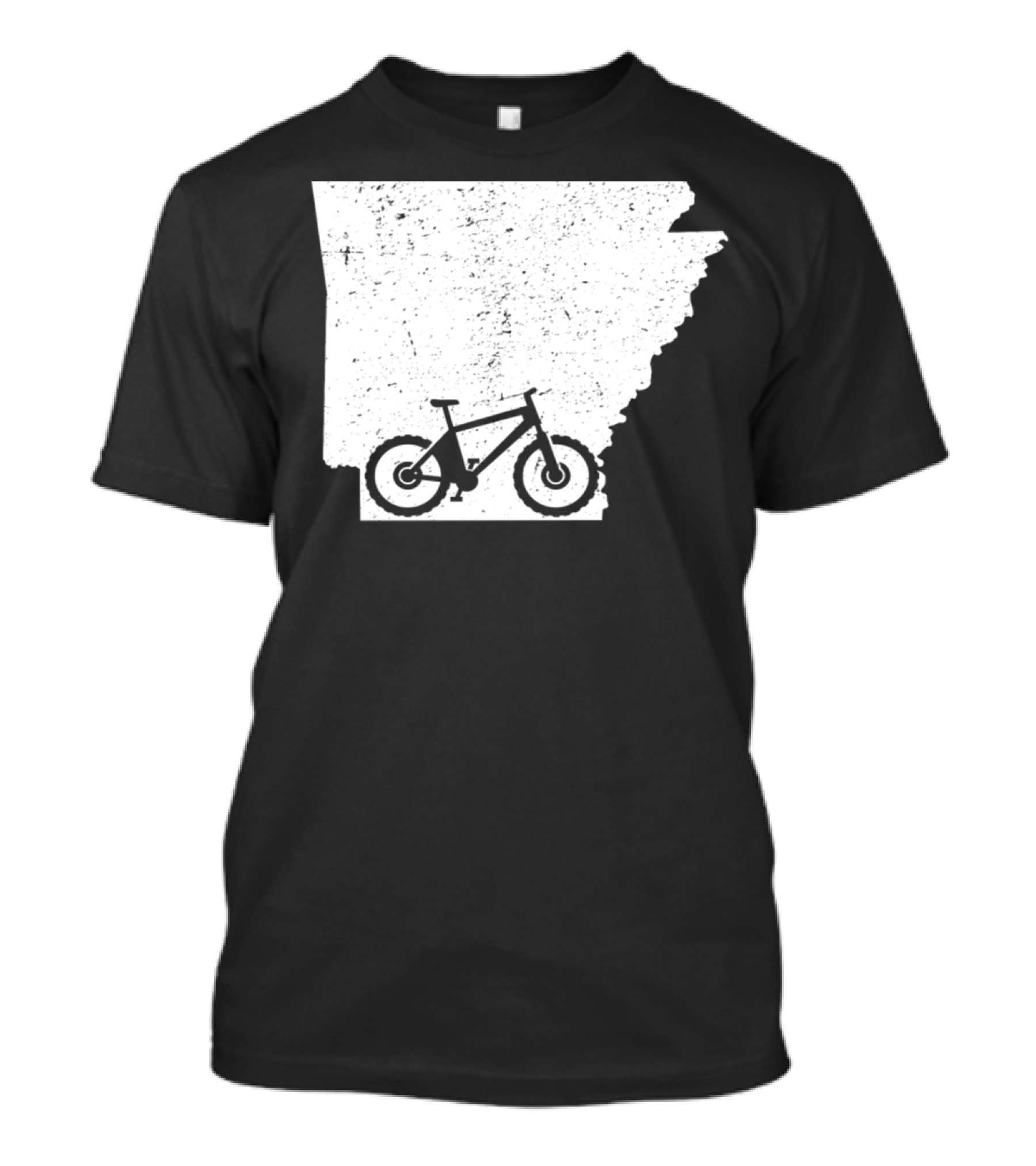 Arkansas State Silhouette With Mountain Bike T-Shirt