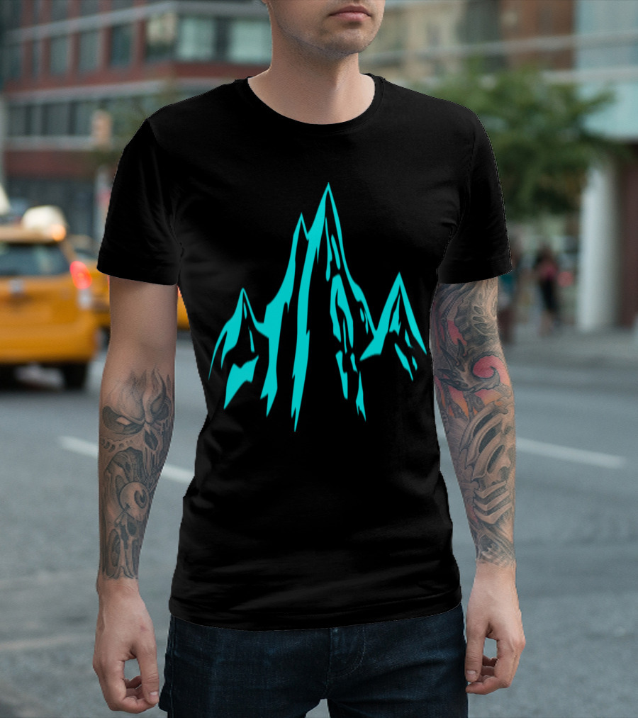 Bergkulisse Mountains Blue Graphic Peaks T-Shirt