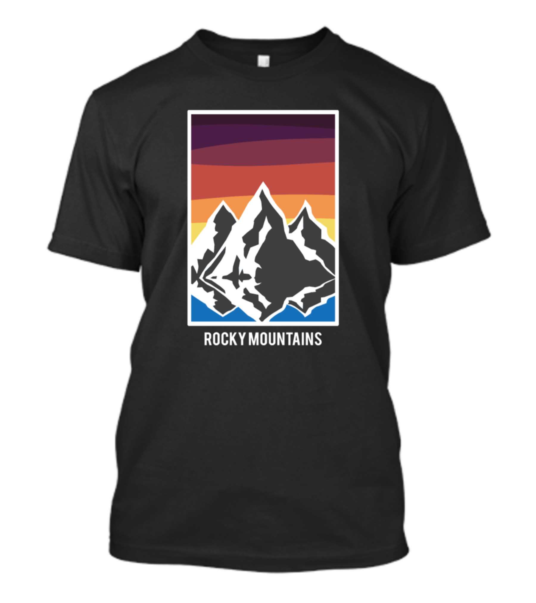 Rocky Mountains Sunset Gradient Peaks T-Shirt