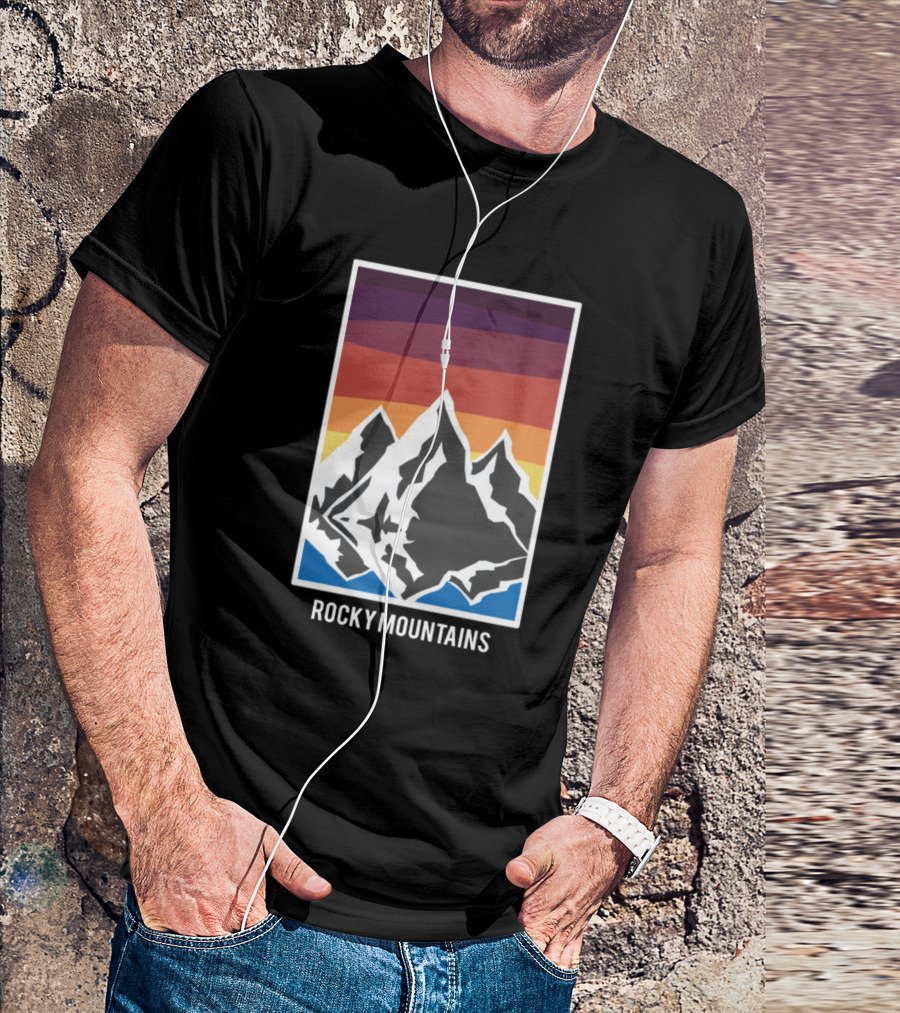 Rocky Mountains Sunset Gradient Peaks T-Shirt