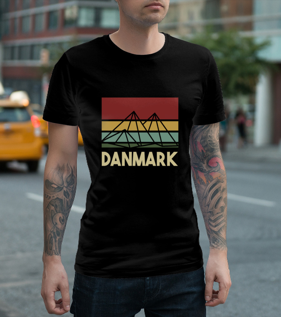 Danmark Geometric Mountains Nature Stripes T-Shirt