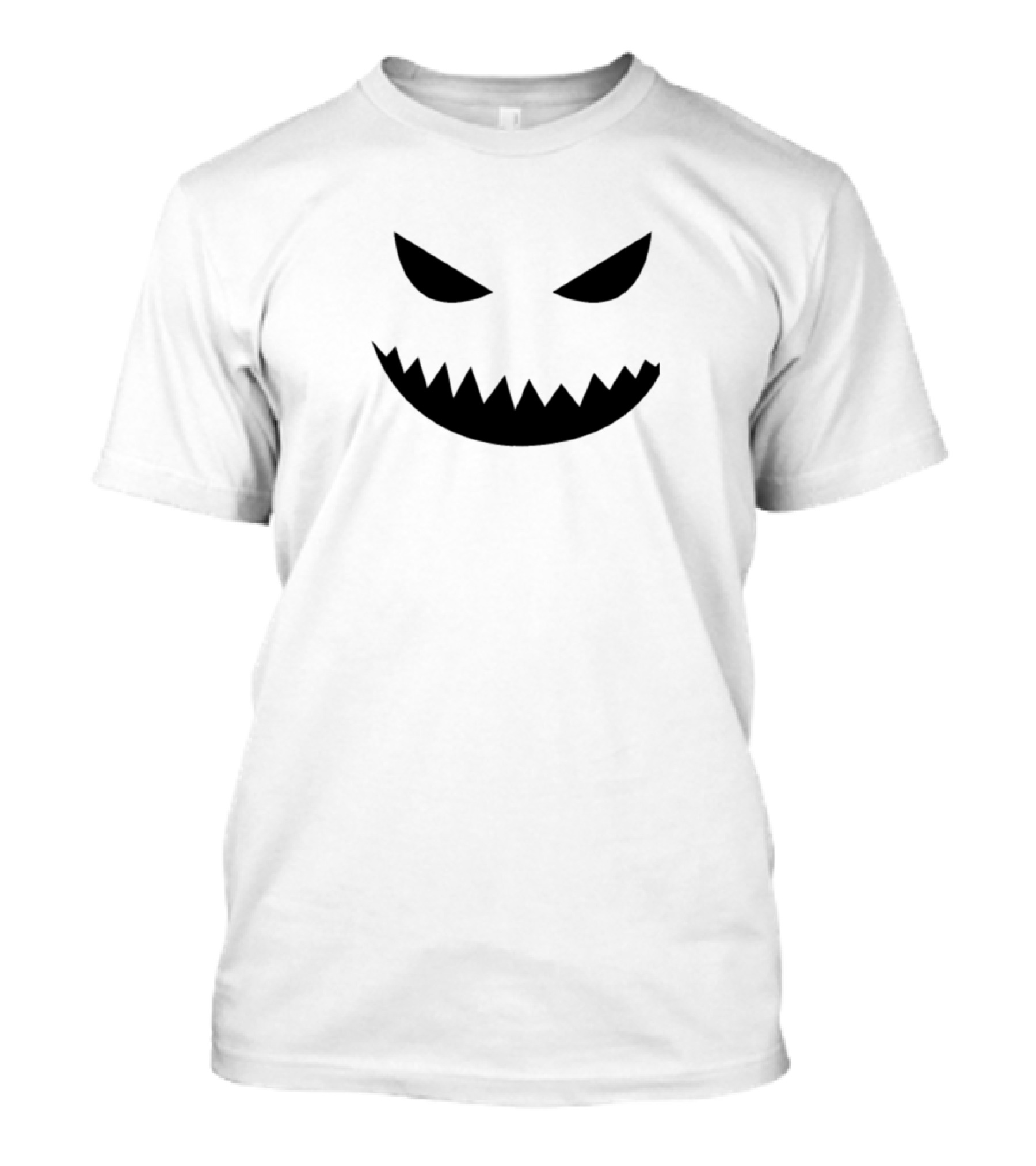 Orange Scary Pumpkin Evil Face Halloween T-Shirt