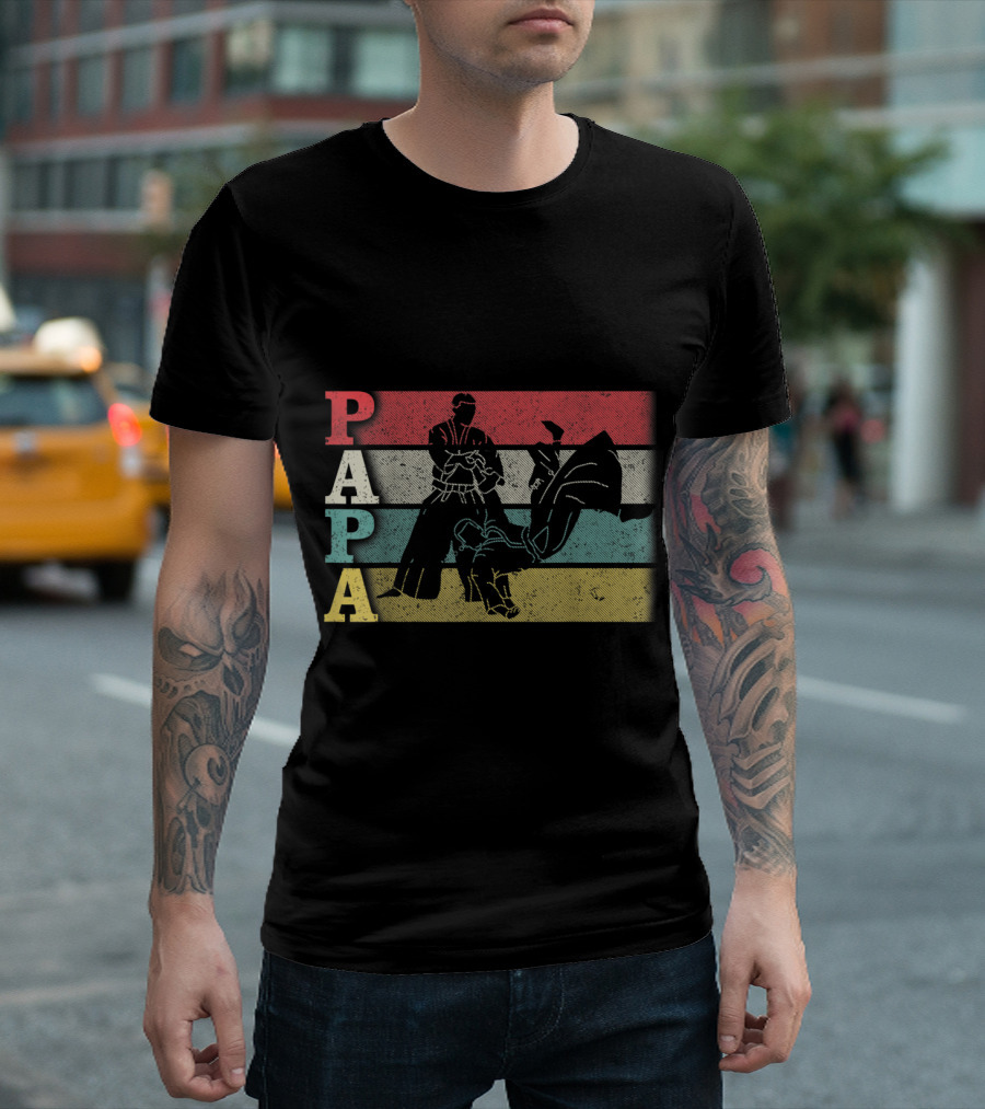 Vintage Aikido Papa Funny Dadfathers Day Martial Arts Action T-Shirt