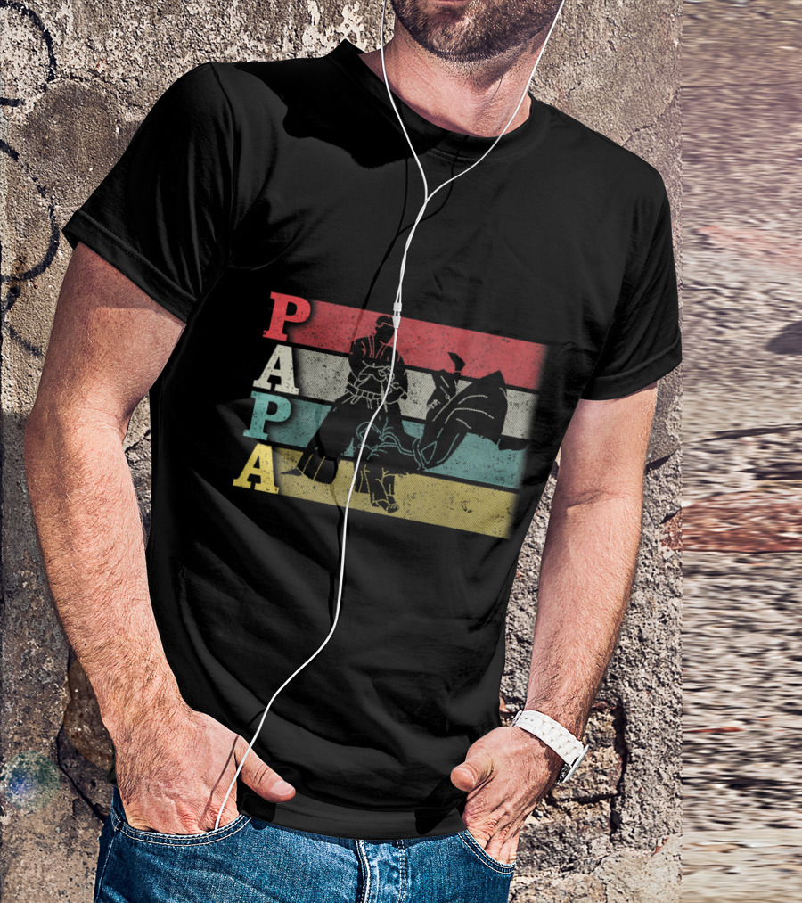 Vintage Aikido Papa Funny Dadfathers Day Martial Arts Action T-Shirt