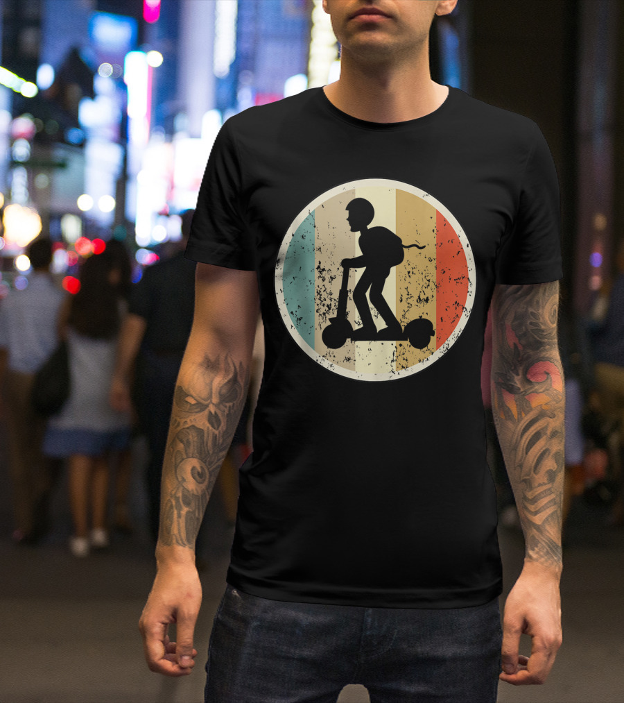 Escooter Electric Scooter Driver Vintage Retro T-Shirt