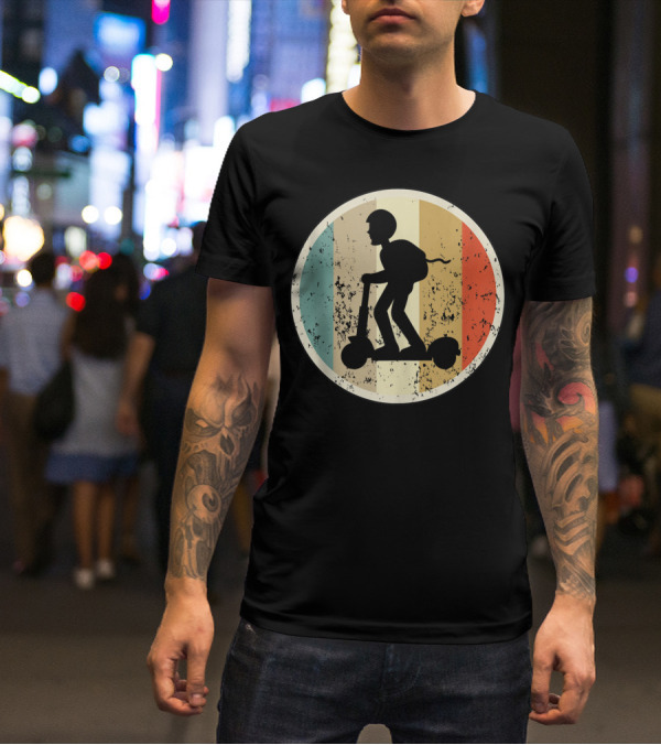 Escooter Electric Scooter Driver Vintage Retro T-Shirt