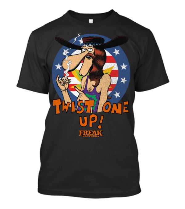 Freak Brothers Twist One Up Star-Spangled Smoking Character T-Shirt